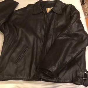 Men’s black leather jacket